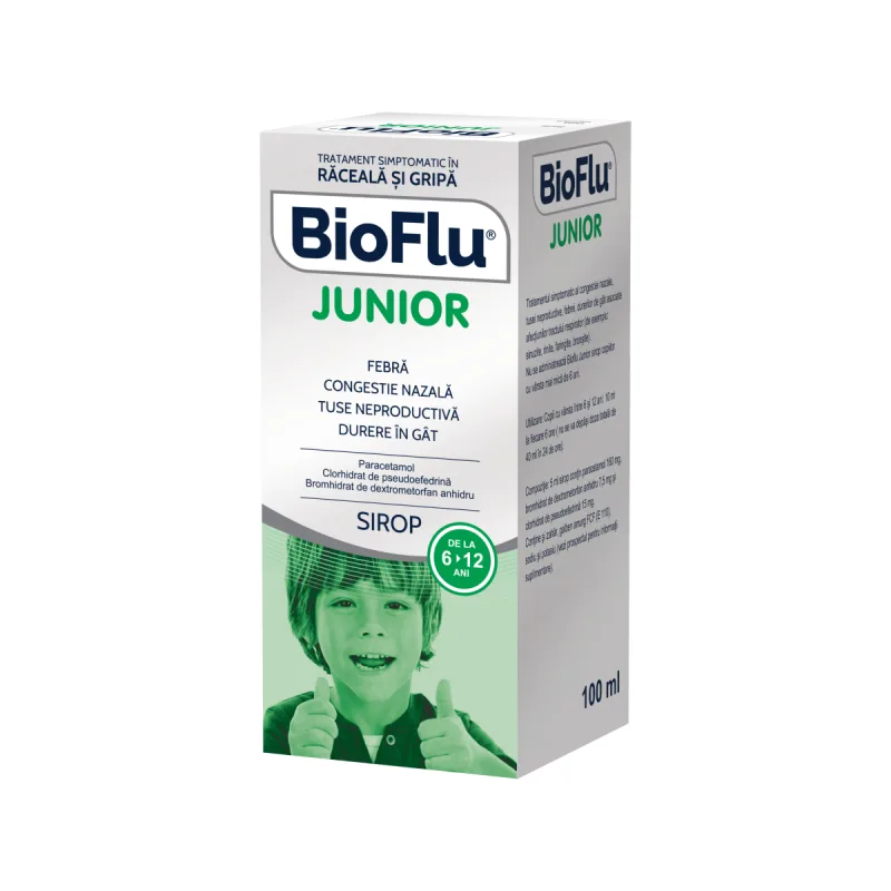 Bioflu Junior sirop, 100ml, Biofarm — preț și oferte