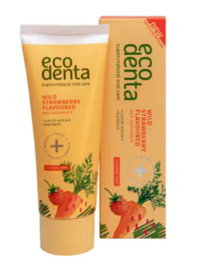 Pasta de dinti pentru copii cu aroma de capsuni si morcov, 75ml, Ecodenta