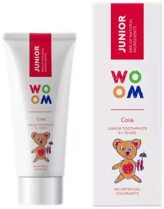 Pasta de dinti pentru copii 6+ ani Junior Cola, 50ml, Woom — preț și oferte