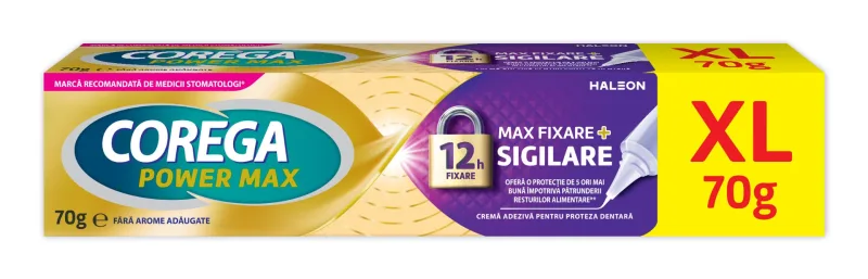 Crema adeziva pentru proteza fixare si sigilare Power Max, 70g, Corega — preț și oferte