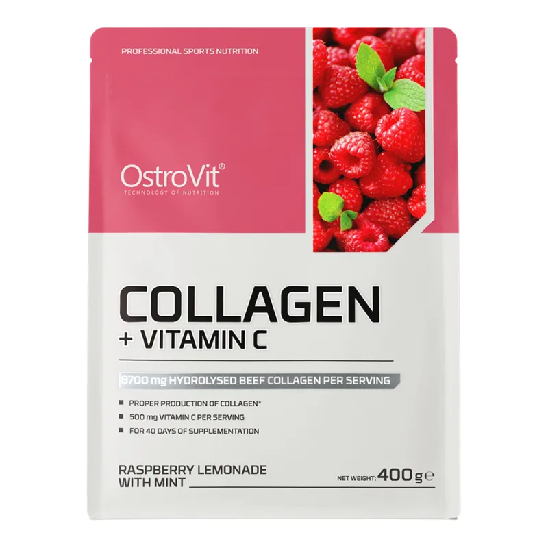 Colagen + Vitamina C cu aroma de zmeura, 400g, OstroVit — preț și oferte