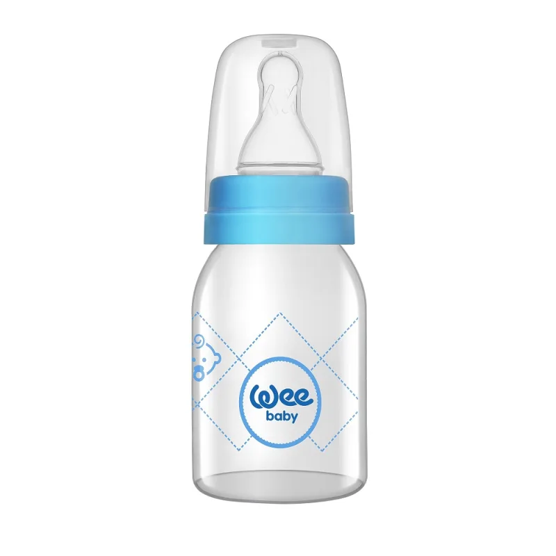 Biberon sticla cu tetina din silicon rotunda, 125ml, Wee Baby — preț și oferte