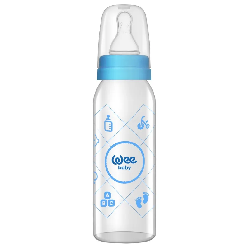 Biberon sticla cu tetina din silicon rotunda, 250ml, Wee Baby — preț și oferte
