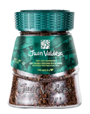 Cafea solubila liofilizata Decaf, 95g, Juan Valdez