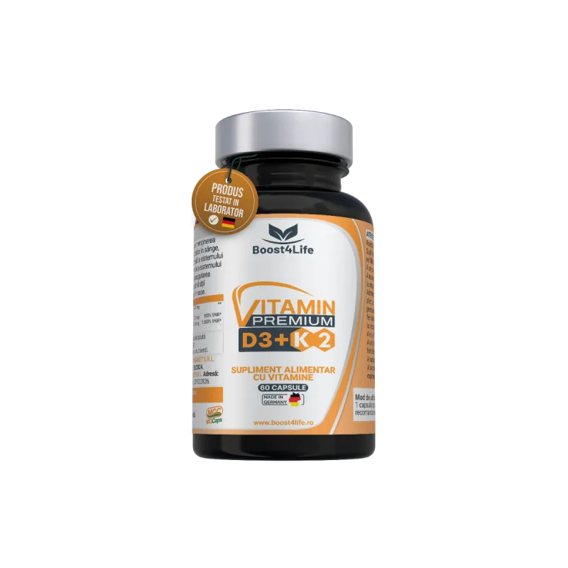 Vitamina D3 + K2 Premium MGCaps®, 60 capsule, Boost4Life — preț și oferte