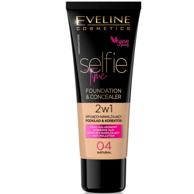 Fond de ten & corector Selfie Time 04 Natural, 30ml, Eveline Cosmetics — preț și oferte
