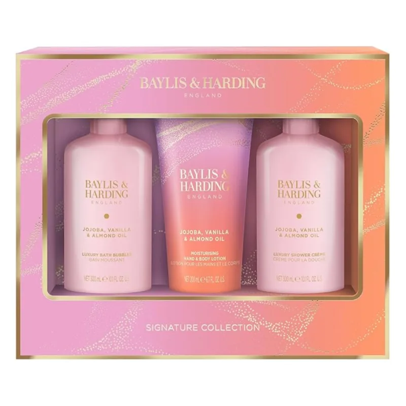Set de ingrijire corp, Jojoba, Vanilie & Ulei de migdale Luxury Essentials, 3 piese Baylis&Harding BAYLIS & HARDING — preț și oferte