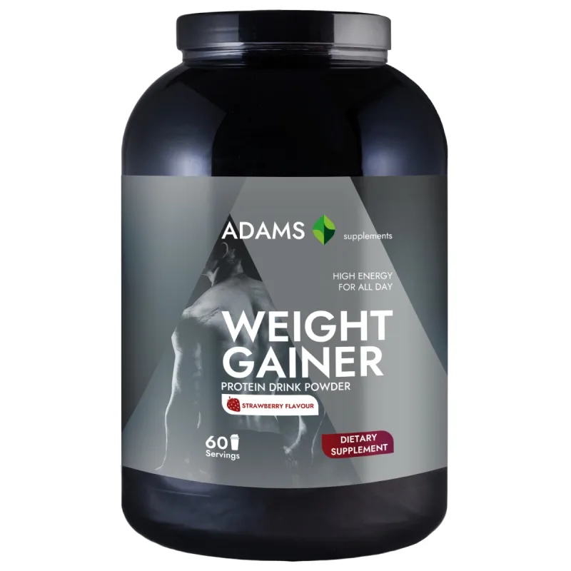 Weight Gainer cu aroma de capsuni, 3000g, Adams Vision — preț și oferte