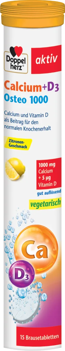 Calciu + D3 Osteo 1000 mg, 15 comprimate efervescente, Doppelherz