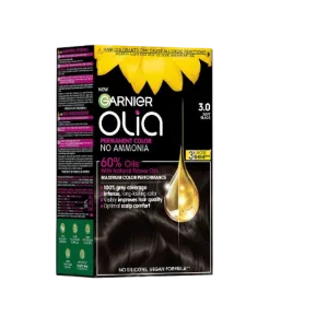 Vopsea de par permanenta fara amoniac 3.0 Soft Black Olia , 174ml, Garnier