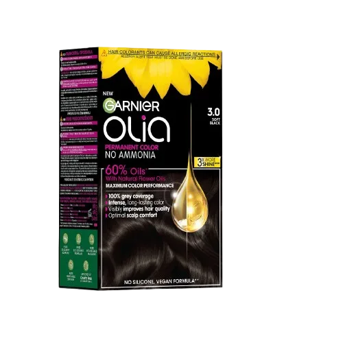 Vopsea de par permanenta fara amoniac 3.0 Soft Black Olia , 174ml, Garnier — preț și oferte