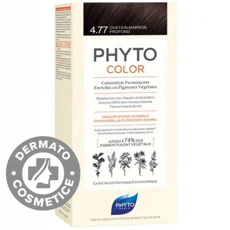 Vopsea par 4.77 Intense Chestnut Brown Phytocolor, 50ml, Phyto — preț și oferte