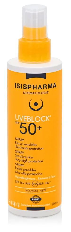 Spray cu protectie solara SPF50+ UVEBLOCK, 200ml, Isis Pharma