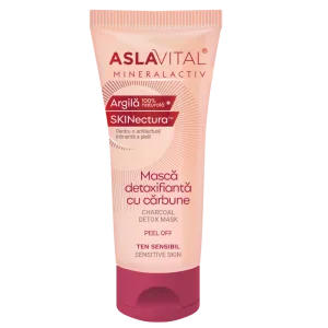 Masca detoxifianta Peel-Off cu carbune MineralActiv, 100ml, Aslavital