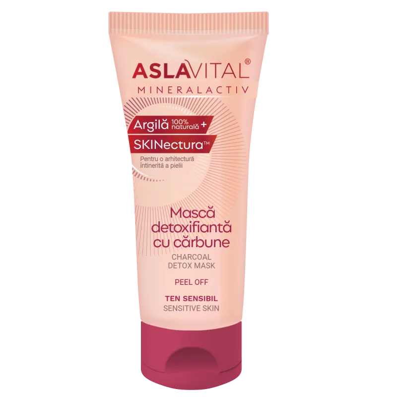 Masca detoxifianta Peel-Off cu carbune MineralActiv, 100ml, Aslavital — preț și oferte