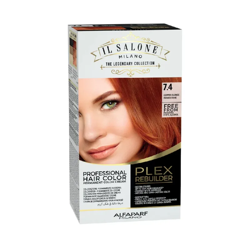 Vopsea permanenta Plex Rebuilder Nr. 7.4 Copper Blonde, 100ml, Il Salone Milano — preț și oferte