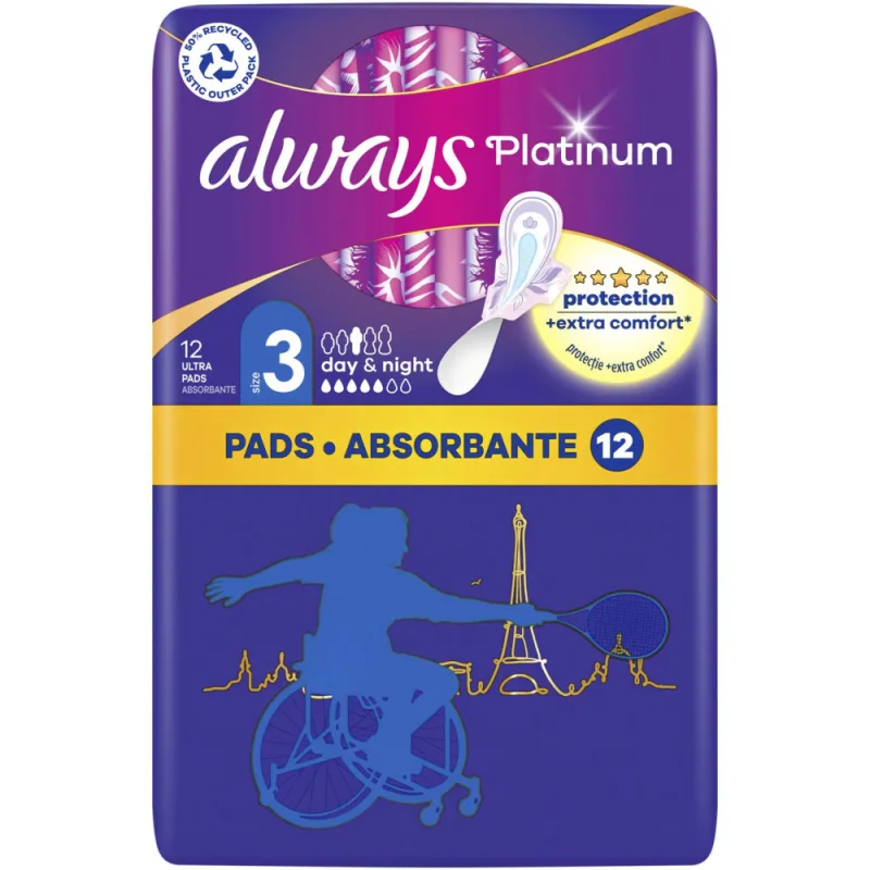 Absorbante Platinum Night, 12 bucati, Always — preț și oferte