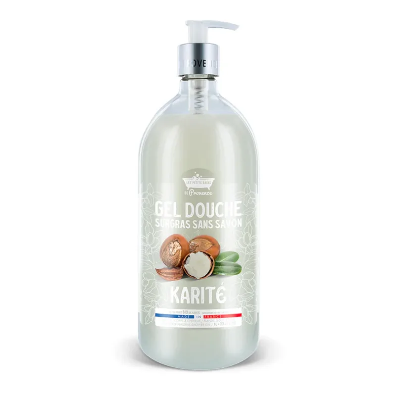 Gel de dus Karite Surgras fara sapun, 1l, Les Petites Bains de Provence — preț și oferte