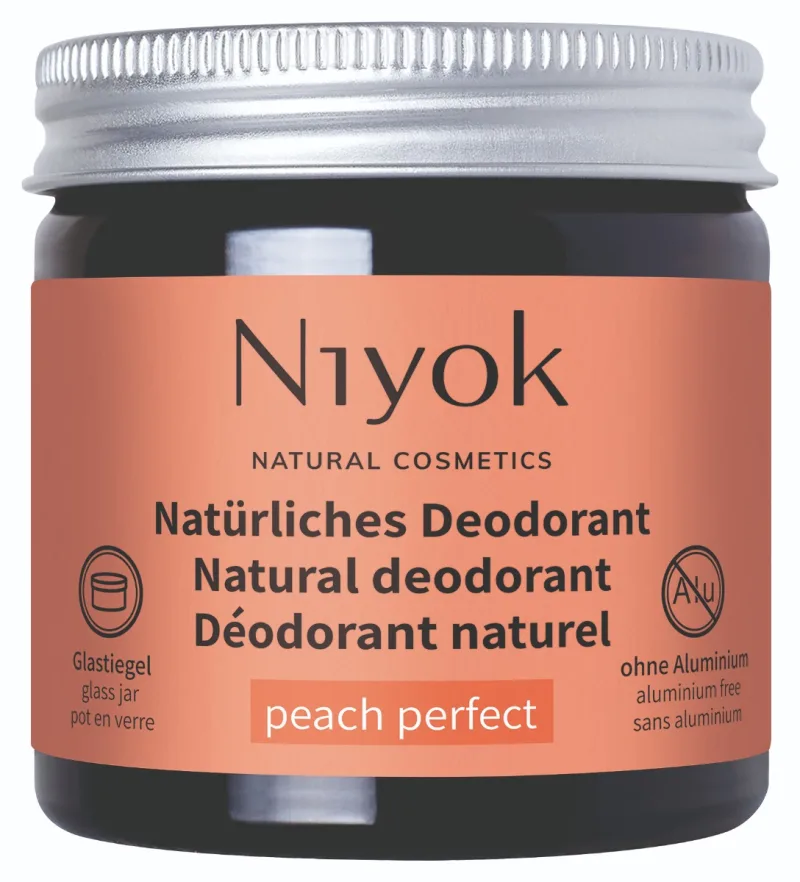 Deodorant crema 100% natural cu aroma de Peach, 40ml, Niyok — preț și oferte