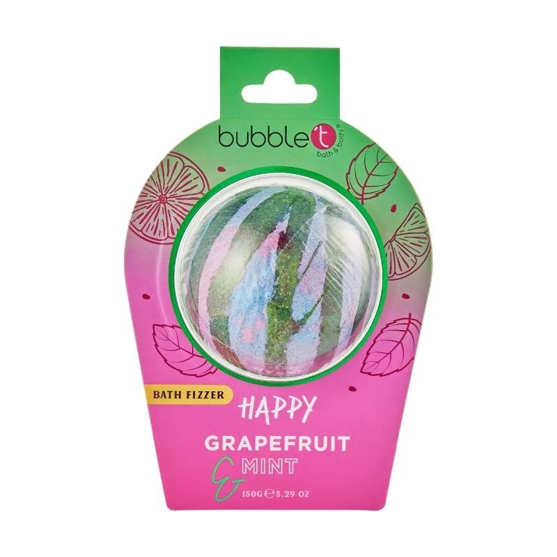Bila efervescenta de baie pentru relaxare cu aroma de Grapefruit & Menta, 150g, Bubble T — preț și oferte