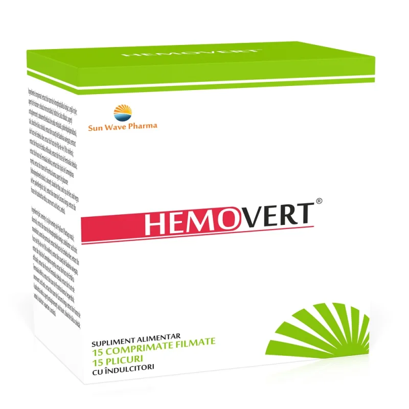 Hemovert, 15 comprimate + 15 plicuri, Sun Wave Pharma — preț și oferte