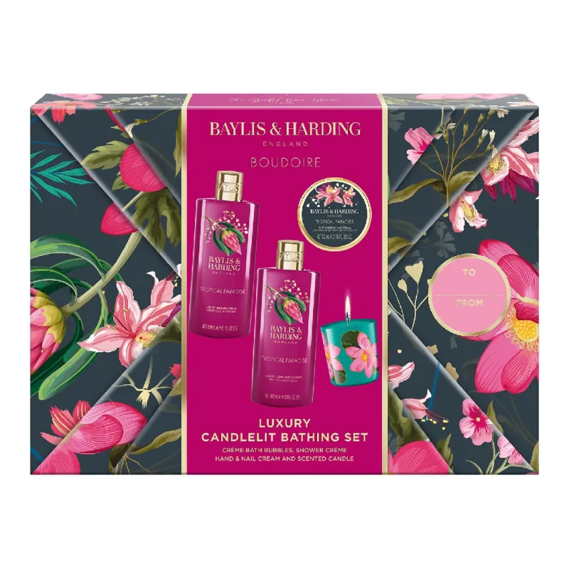 Set de ingrijire Boudoir Tropical Paradise Candlelit Gift, 4 piese, Baylis & Harding — preț și oferte