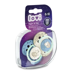 Set suzete din silicon pentru 6 - 18 luni Night&Day 22/915BOY, 2 bucati, LOVI