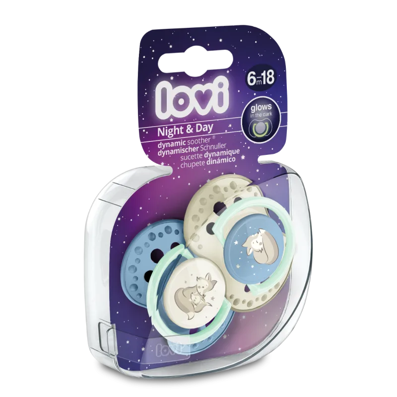 Set suzete din silicon pentru 6 - 18 luni Night&Day 22/915BOY, 2 bucati, LOVI — preț și oferte