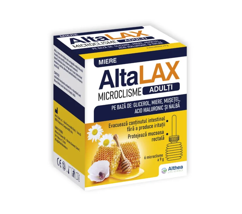 Altalax microclisme cu miere adulti, 6 bucati, Althea Life Science — preț și oferte