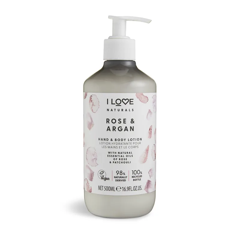 Lotiune de maini si corp Rose Argan Naturals, 500ml, I Love Cosmetics — preț și oferte