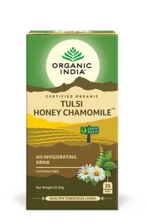 Ceai Tulsi miere si musetel, 25 plicuri, Organic India