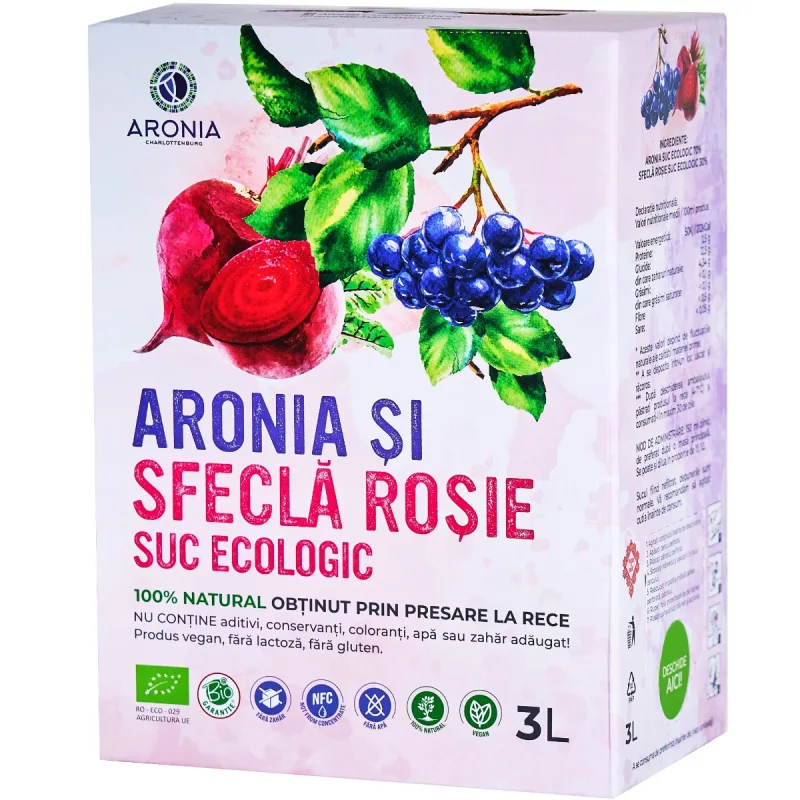 Suc de aronia si sfecla rosie, 3L, Aronia Charlottenburg — preț și oferte
