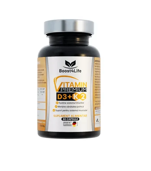 Boost4life Vitamina D3 + K2 Premium GreenCaps 60 capsule — preț și oferte