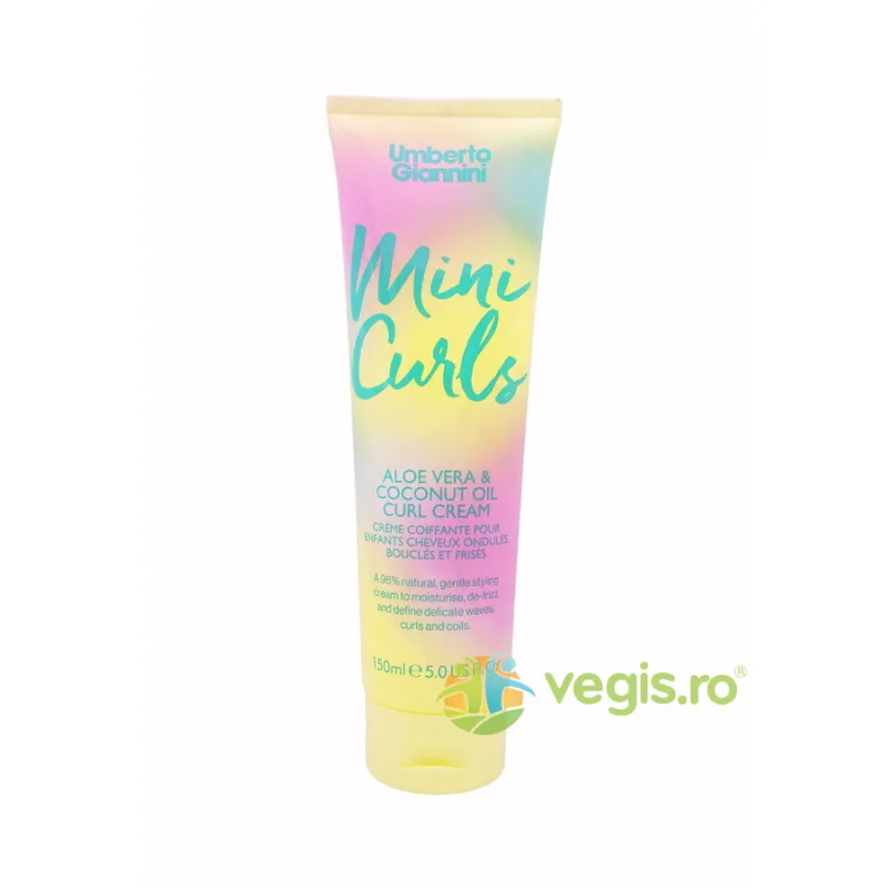 Crema de Styling pentru Parul Ondulat, Cret sau Foarte Cret pentru Copii cu Aloe Vera si Ulei de Cocos Mini Curls 150ml — preț și oferte