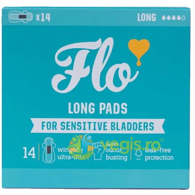 Absorbante Lungi cu Aripioare cu Carbune Activ pentru Incontinenta Urinara 4 Picaturi 14buc FLO — preț și oferte