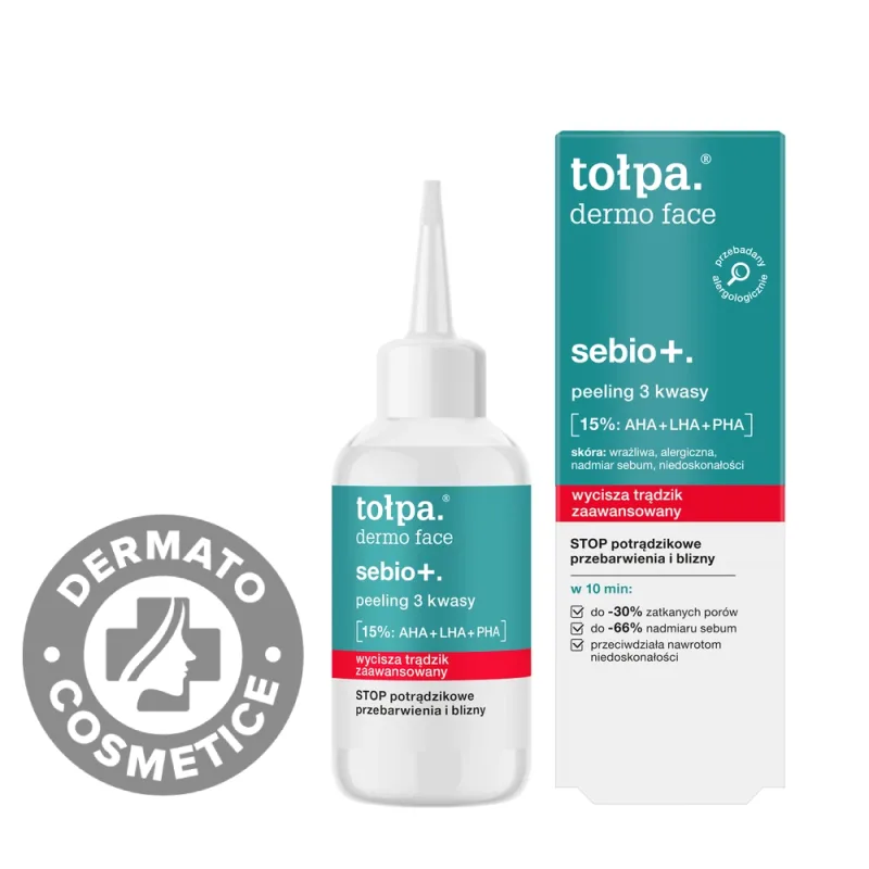 Peeling pentru ten gras si acneic cu 3 acizi Dermo Face Sebio+, 50ml, Tołpa — preț și oferte
