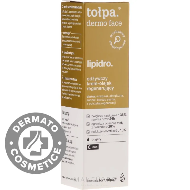 Crema regeneranta pentru piele uscata si sensibila Dermo Face Lipidro, 40ml, Tolpa — preț și oferte