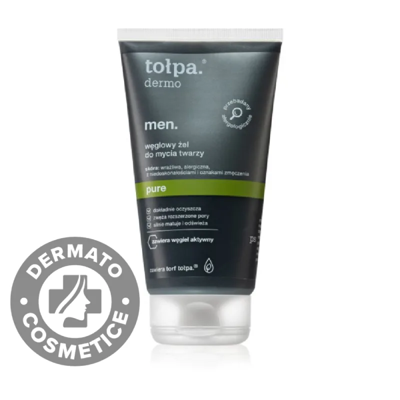 Gel de curatare pentru fata Dermo Men Pure Carbon, 150ml, Tolpa — preț și oferte