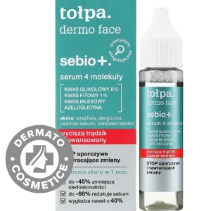 Ser anti-imperfectiuni cu 4 acizi pentru ten gras si acneic Dermo Face Sebio+, 20ml, Tołpa