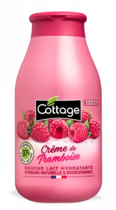 Gel de dus si lapte de baie zmeura, 250ml, Cottage