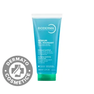 Gel curatare fata pentru ten mixt gras Sebium, 200ml, Bioderma