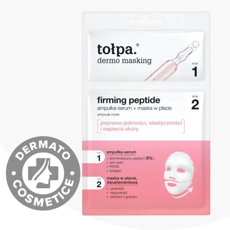 Masca-ser tip servetel in 2 pasi cu peptide pentru fermitate Dermo Masking, 1 bucata, Tolpa — preț și oferte