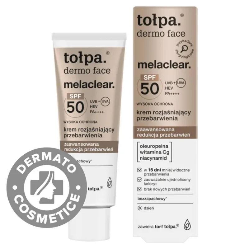 Crema iluminatoare anti-pete SPF 50 Dermo Face Melaclear, 40ml, Tolpa — preț și oferte