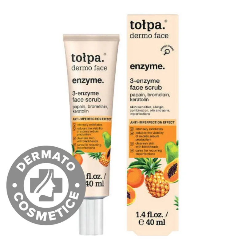 Scrub enzimatic pentru ten mixt si gras Dermo Face Enzyme, 40ml, Tolpa — preț și oferte