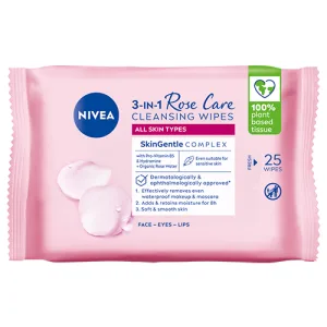 Servetele demachiante micelare Rose Care Cleansing, 25 bucati, Nivea