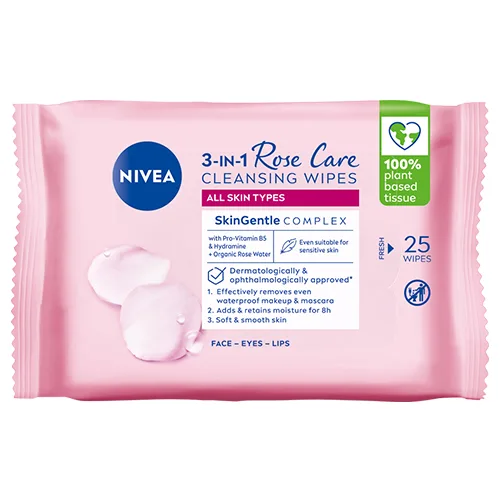 Servetele demachiante micelare Rose Care Cleansing, 25 bucati, Nivea — preț și oferte