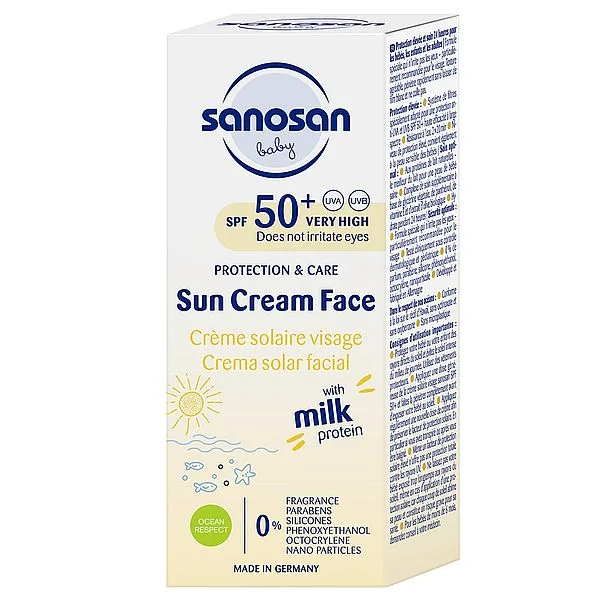Crema de fata pentru copii cu protectie solara SPF50+, Sanosan | 30 ml — preț și oferte