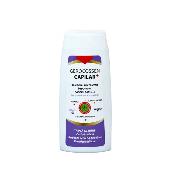 Sampon tratament impotriva caderii parului pentru par gras Capilar+, 275ml, Gerocossen — preț și oferte