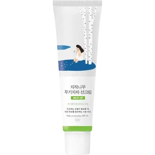 Crema de fata minerala si hidratanta cu SPF 50 Birch Juice Mild-Up, 50ml, Round Lab — preț și oferte