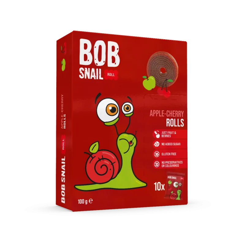 Rulou din mere si cirese, 100g, Bob Snail — preț și oferte